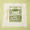 KEI & MOLLY Flour Sack Dish Towel: Colorado Train in Green