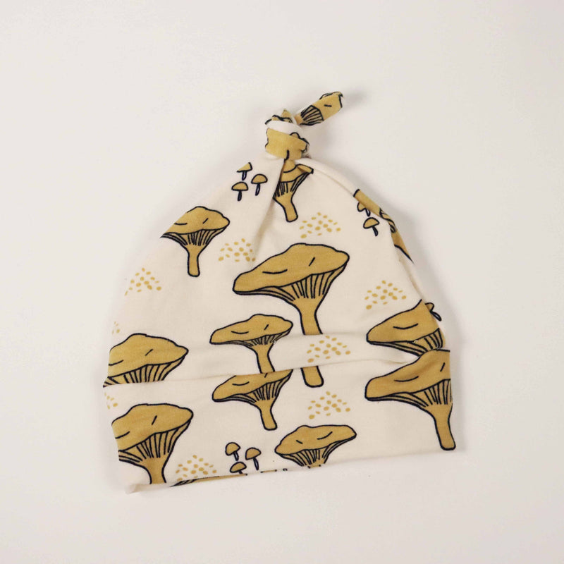 Mushroom top-knot 0-6 mth newborn baby hat by Kinder Sprouts