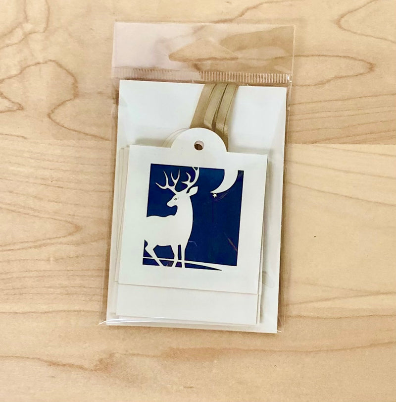 Deer gift tag front view