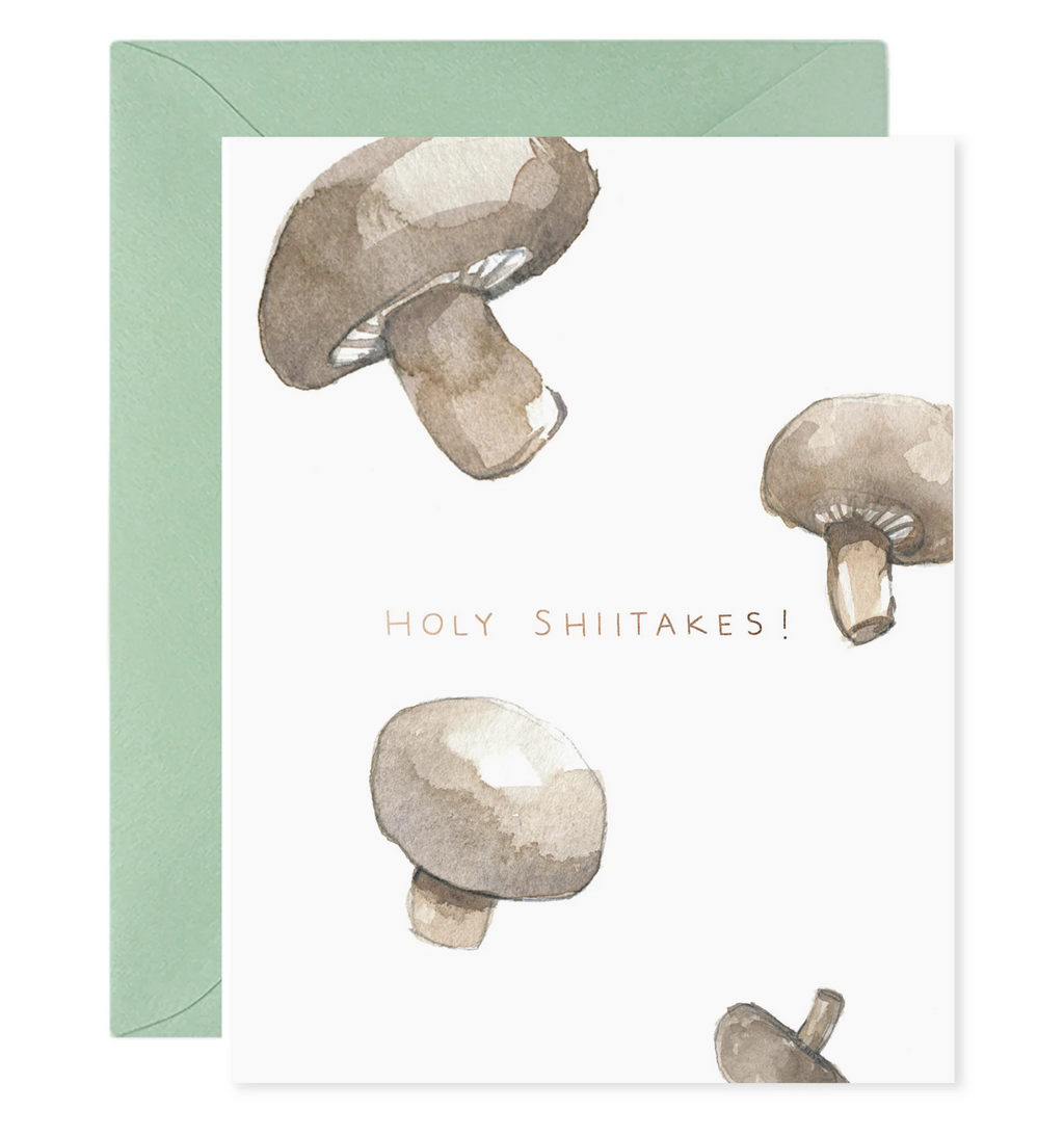 E. Frances Paper Holly Shiitakes Card Front.