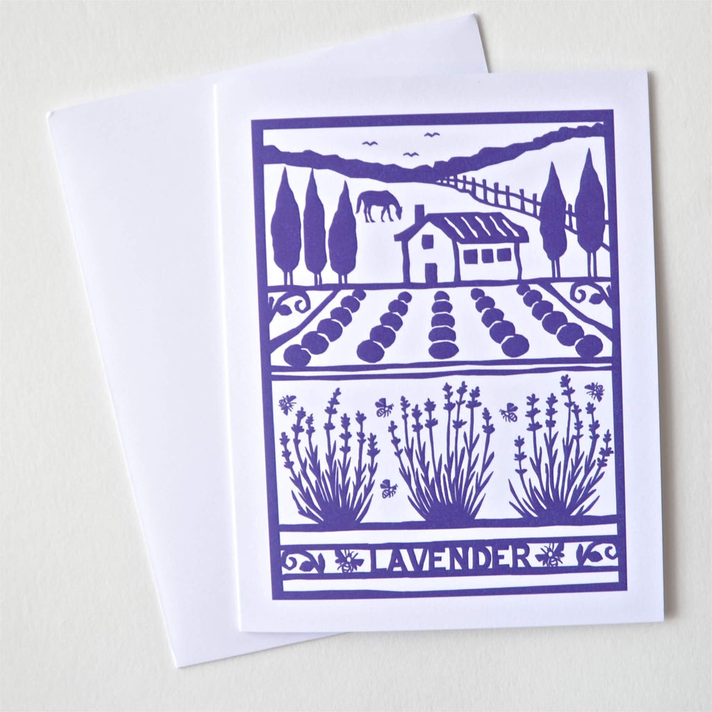 Kei & Molly Lavender Farm Purple Card with Envelope
