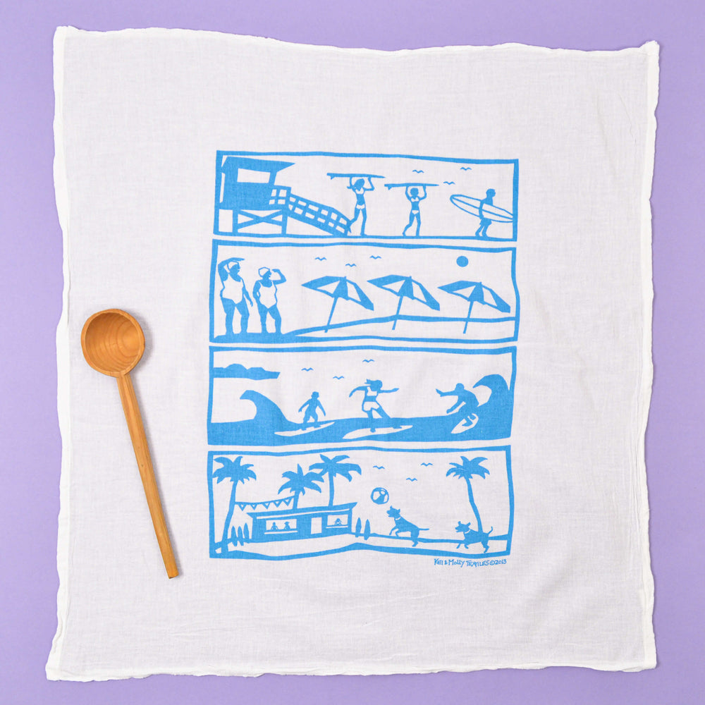 Kei & Molly Flour Sack Dish Towel: Beach – Kei & Molly Textiles, LLC