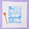 Kei & Molly Beach Flour Sack Dish Towel in Turquoise Full View