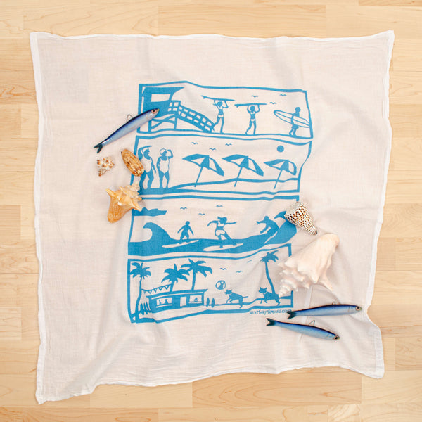 C&F Home 'Christmas Is Better At The Beach' Dish Towel - Embroidered Flour Sack Towel 18x27 Inches