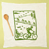 Kei & Molly Bikes Flour Sack Dish Towel in Green Full View