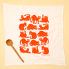 Kei & Molly Cats Flour Sack Dish Towel in Burnt Orange Full View