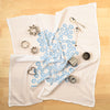 Kei & Molly Daisies Flour Sack Dish Towel in Turquoise with Props