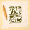 Kei & Molly Dogs Flour Sack Dish Towel in Olive Green Full View