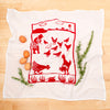 Kei & Molly Free Range Flour Sack Dish Towel in Red with Props