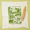 Kei & Molly Head to the Mountains Flour Sack Dish Towel in Green Full View