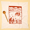 Kei & Molly Horses Flour Sack Dish Towel in Rust Full View