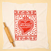 Kei & Molly Milagro Flour Sack Dish Towel in Red Full View