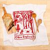 Kei & Molly New England Flour Sack Dish Towel in Rust with Props