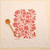 Kei & Molly Roses Flour Sack Dish Towel in Red Full View
