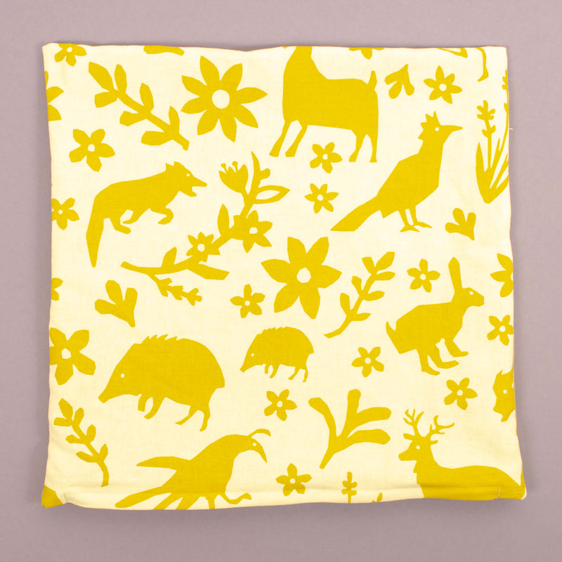 Kei & Molly Pillow Cover in Buffalo & Friends Design in Gold Flat View