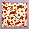 Kei & Molly Pillow Cover in Buffalo & Friends Design in Red Flat View