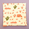 Kei & Molly Pillow Cover in Pueblo Design in Desert Coral and Olive Green Flat View