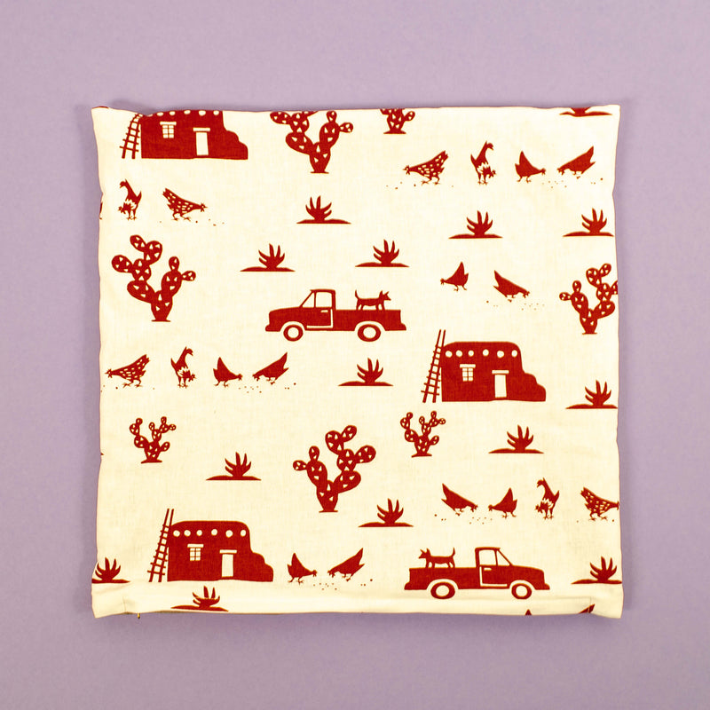 Kei & Molly Pillow Cover in Pueblo Design in Red Flat View