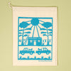 Kei & Molly Adobe House Reusable Cloth Bag in Turquoise Single Full View