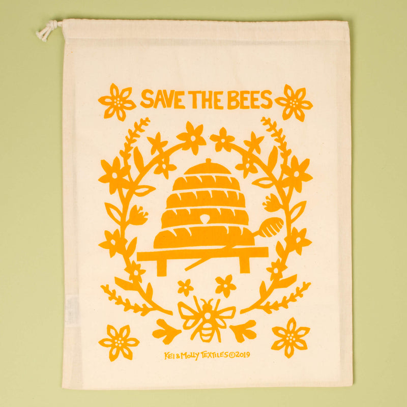 Kei & Molly Bees Reusable Cloth Bag in Squash Single Full View