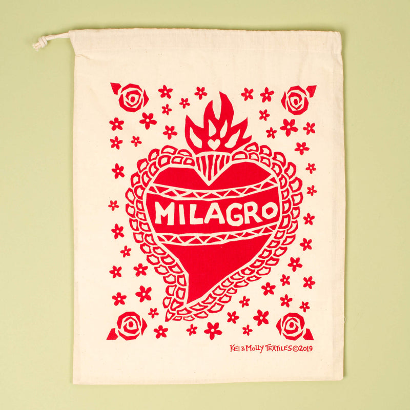Kei & Molly Milagro Reusable Cloth Bag in Red Single Full View