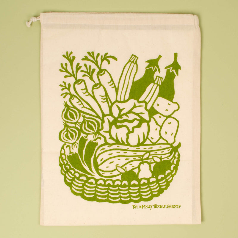 Kei & Molly Produce Reusable Cloth Bag in Green Single Full View