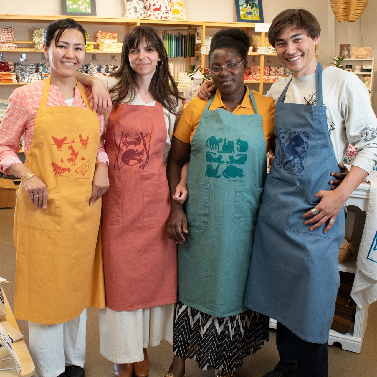Stonewashed Apron: Foxes – Kei & Molly Textiles, LLC