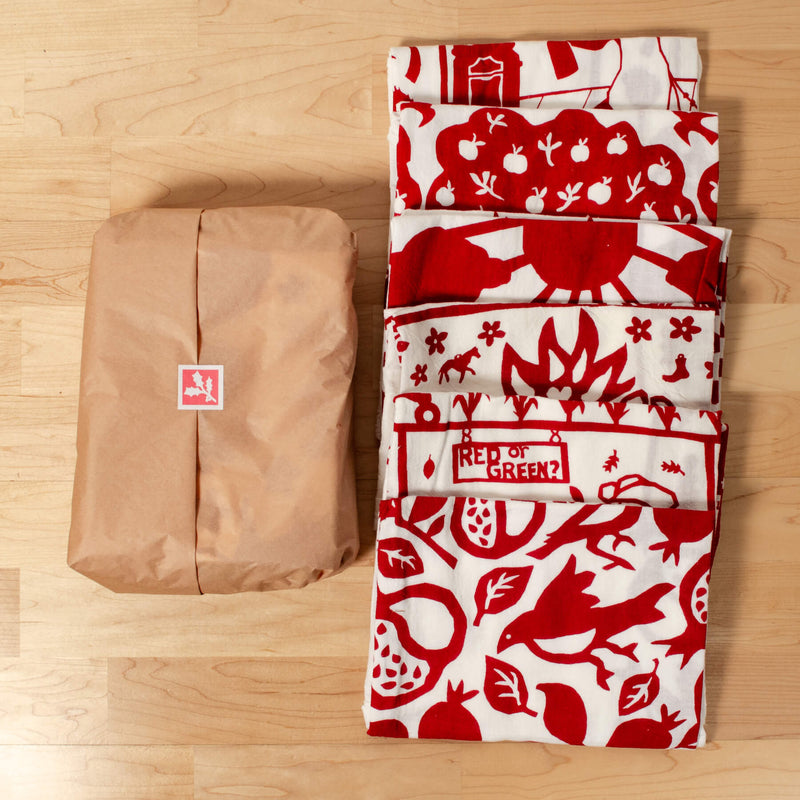 Red Misprint Pack: Set of 6 Towels