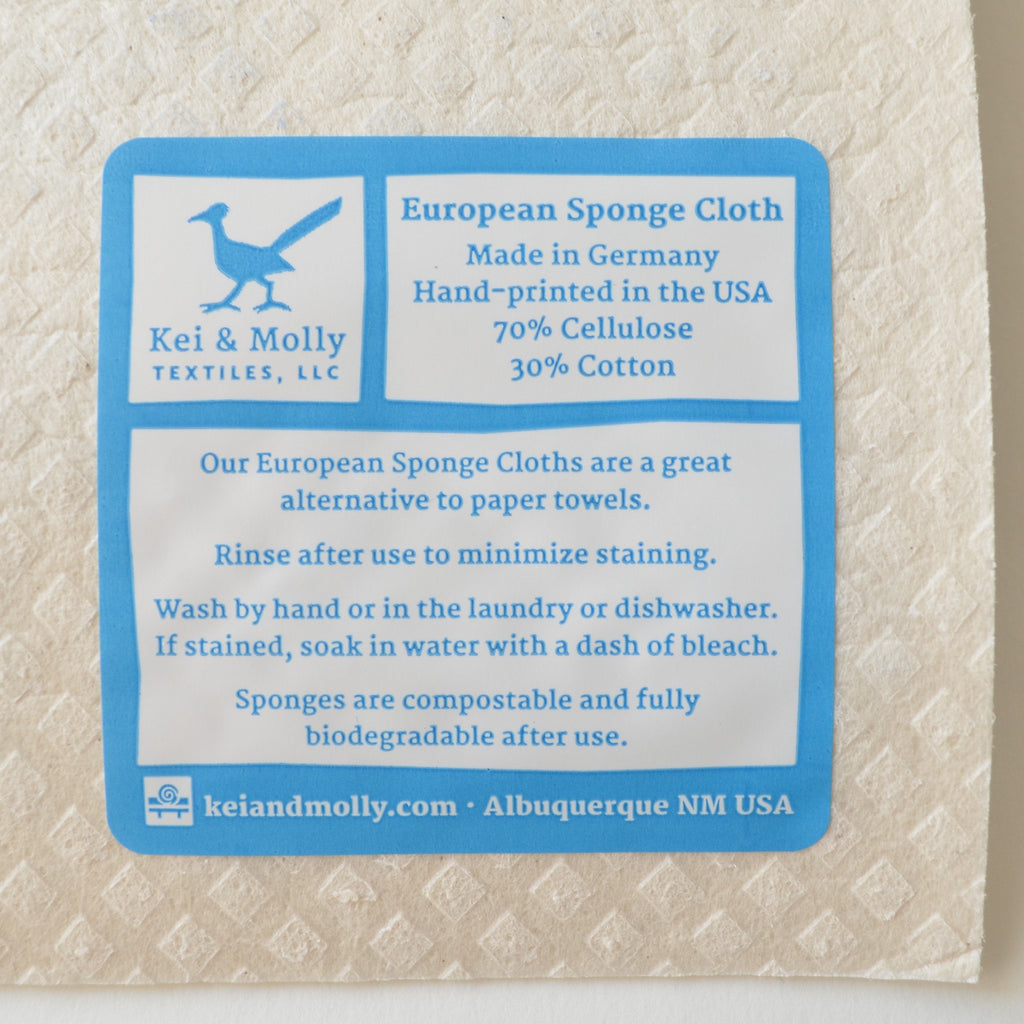 Kei & Molly Textiles, LLC European Sponge Cloth Instructions.