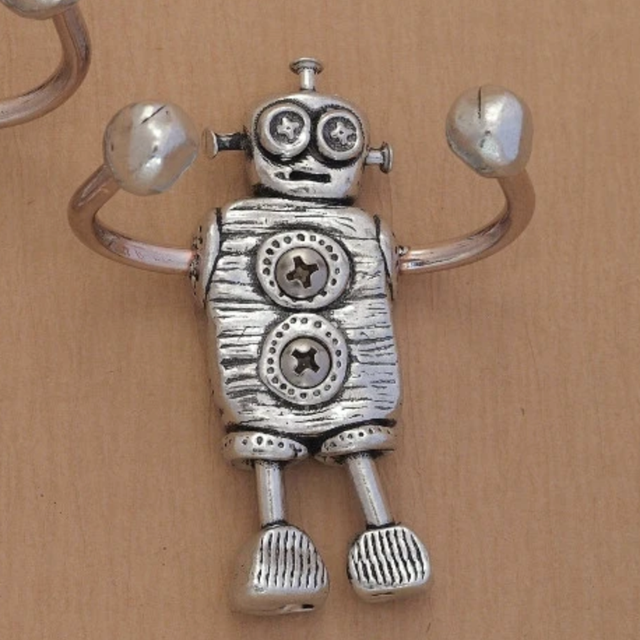 Roos Foos robot wall hook, made of lead free pewter