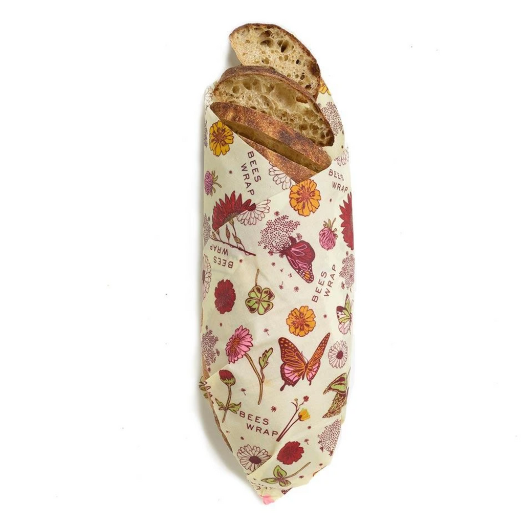 Bees wrap, reusable vegan food wrap, bread wrap: meadow magic