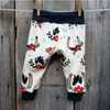 Baby pants by Kinder Sprout: horse shoes and horses, back view