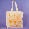 Kei & Molly Tote Bag with Poppies Design in Squash