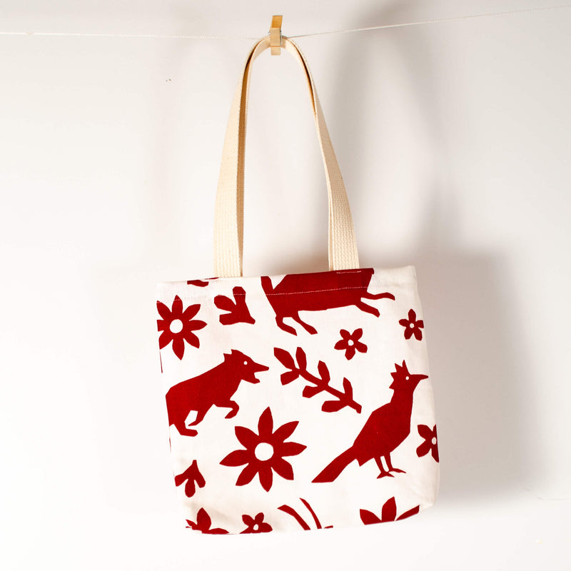 Kei & Molly Textiles Mini Tote Bag with Buffalo & Friends Design in  Red