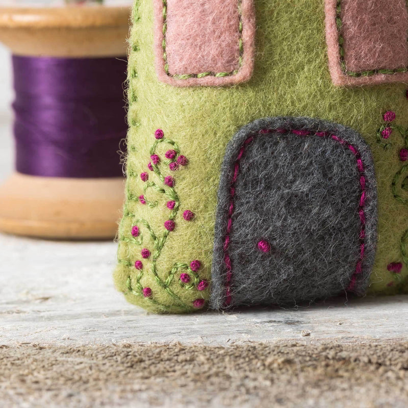 Corinne Lapierre lavender house felt detail.