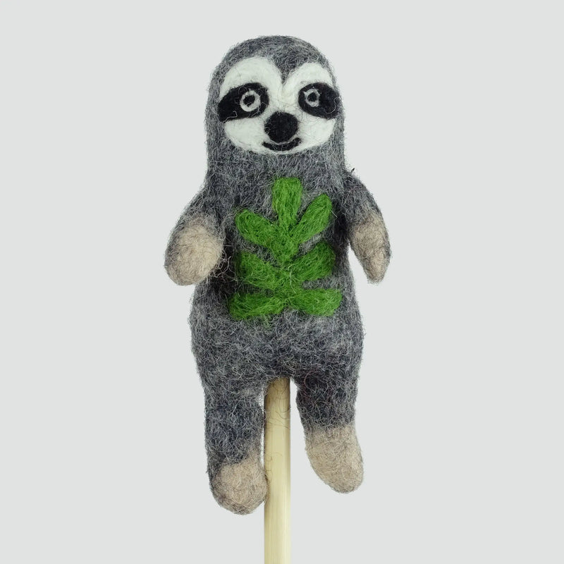 The Winding Road Felt Finger Puppet: Sloth.
