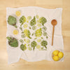 Kei & Molly Artichokes Flour Sack Dish Towel in Two Tone Green/Yellow with Props