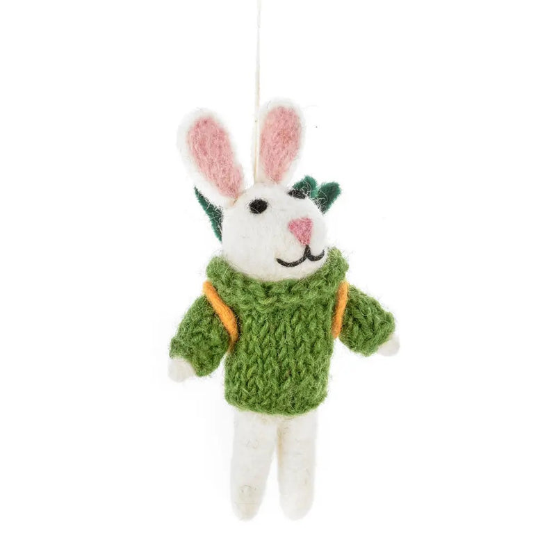 Handmade Felt Ronnie Rabbit- Easter Decoration FRONT