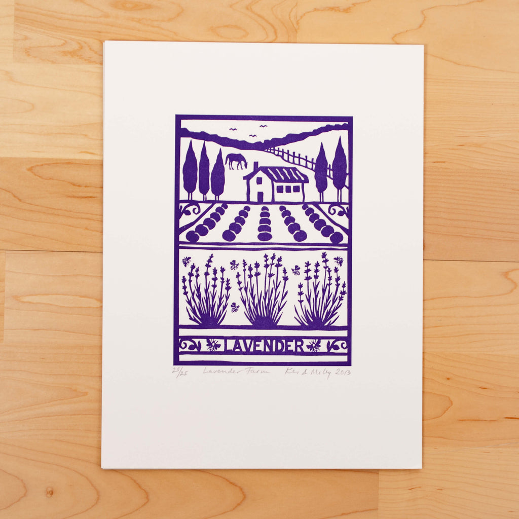 Letterpress Print: Lavender Farm