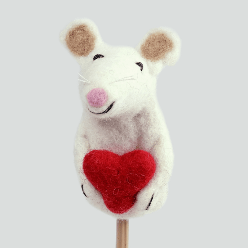 Heart Mouse Finger Puppet