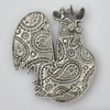 Roos Foos pewter magnets: paisley rooster
