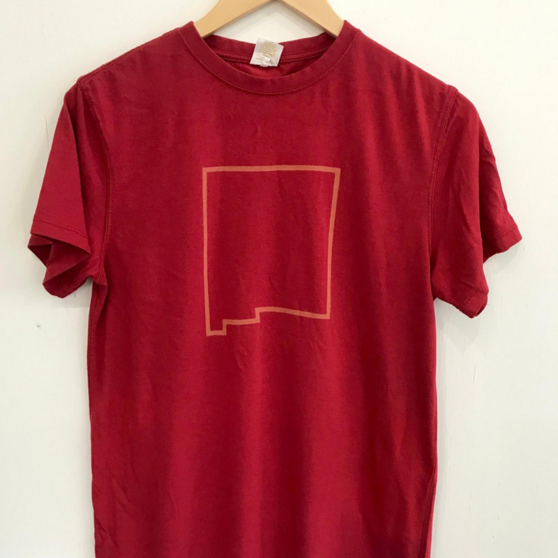 Maude Andrade Bamboo T-shirt in red with New Mexico State outline