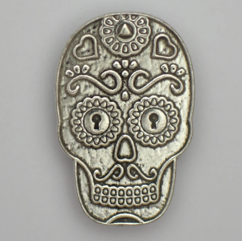 Roos Foos pewter magnets: Sugar Skull