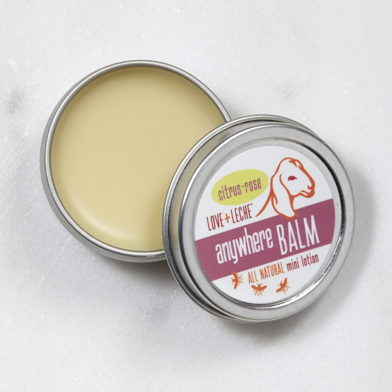 Anywhere Balm, mini lotion, made by Love and Leche: citrus rose